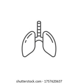 Human lungs vector icon symbol isolated on white background