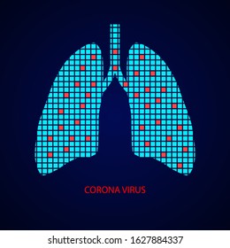 Human lungs. Vector illustration of the lungs. Corona virus lungs