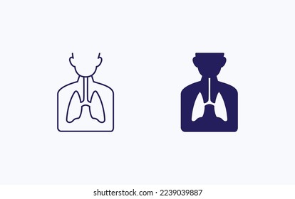 Human lungs vector illustration icon