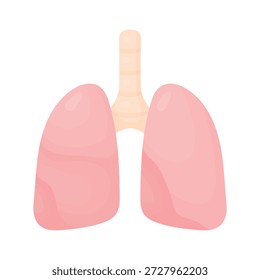 Ilustração vetorial de pulmões humanos. Ícone de pulmões isolados com formas simples e design plano para cuidados de saúde, educação, infográfico, web, aplicativo e uso de conceito médico.	