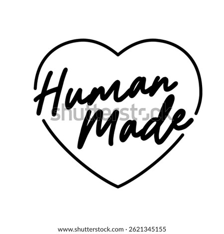human made vector icon with heart shape, created by humans