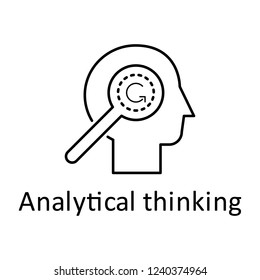 Human, magnifier in mind icon. Element of human mind with name icon. Thin line icon for website design and development, app development. Premium icon
