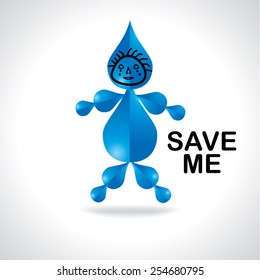 human makes by water drop appeal save me