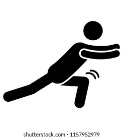 
Human making an exercise pictogram to denote balancing stick icon
