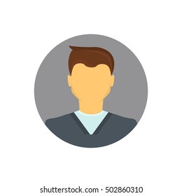 Human male avatar. Male avatar flat. Male avatar icon. Male avatar web. Male avatar illustration. Male avatar isolated