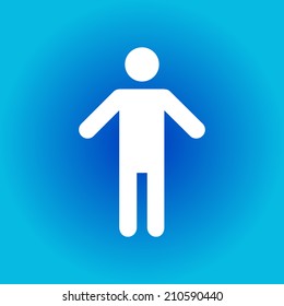 Human male sign icon. Man Person symbol. Male toilet. Flat style. EPS 10.