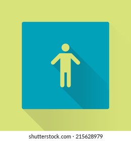 Human male sign icon. Man Person symbol. Male toilet. Flat style. EPS 10.