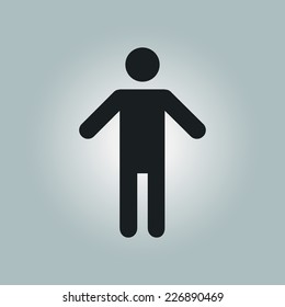 Human male sign icon. Man Person symbol. Male toilet. Flat style. EPS 10.