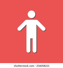 Human male sign icon. Man Person symbol. Male toilet. Flat style. 