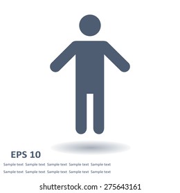 Human male sign icon. Man Person symbol. Male toilet. Flat style. EPS 10.