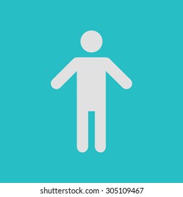 Human male sign icon. Man Person symbol. Male toilet. Flat style. EPS 10.