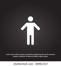 Human male sign icon. Man Person symbol. Male toilet. Flat style. EPS 10.