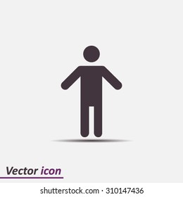 Human male sign icon. Man Person symbol. Male toilet. Flat style. EPS 10.