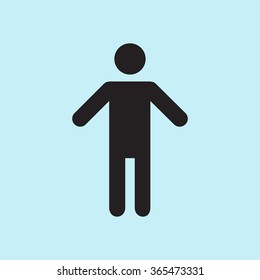 Human male sign icon. Man Person symbol. Male toilet. Flat style. EPS 10.