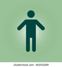 Human male sign icon. Man Person symbol. Male toilet. Flat style. EPS 10.