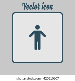 Human male sign icon. Man Person symbol. Male toilet. Flat style. EPS 10.