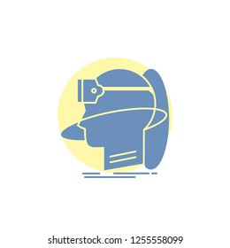 human, man, reality, user, virtual, vr Glyph Icon.