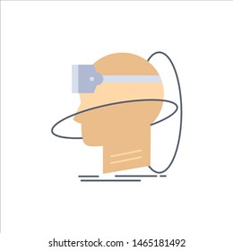 human, man, reality, user, virtual, vr Flat Color Icon Vector. Vector Icon Template background