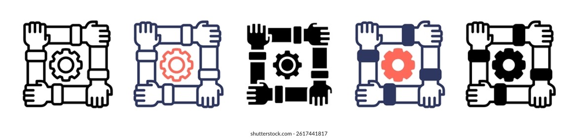 Human Management Icon multiple Vector Illustration