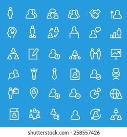 Human management icons, simple and thin line design