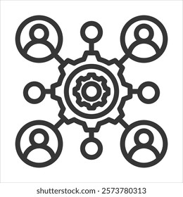 Human Management Outline Icon Vector Illustration