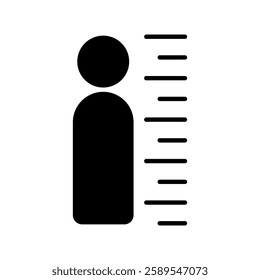 human measures height icon, simple flat style, illustration, logo sign symbol pictogram template, for ui or ux isolated on white for mobile app, editable