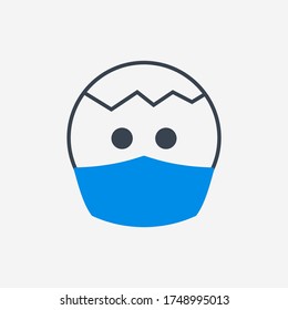 Human in a medical mask line vector icon. Corona virus vector symbol. Pandemic protective icons set for web design. Healthcare people flat icon for app design. Covid-19 minimal flat linear icons