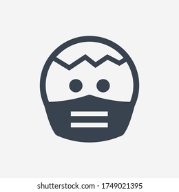 Human in a medical mask line vector icon. Coronavirus vector symbol.
