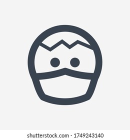 Human in a medical mask line vector icon. Corona virus vector symbol. Pandemic protective icons set for web design. Healthcare people flat icon for app design. Covid-19 minimal flat linear icons