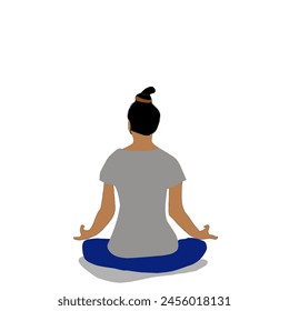 Human meditation for healthy vector 