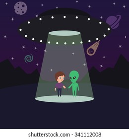 Human meets alien