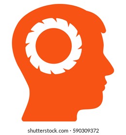 Human Memory Wheel vector icon. Flat orange symbol. Pictogram is isolated on a white background. Designed for web and software interfaces.