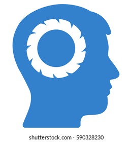 Human Memory Wheel vector icon. Flat cobalt symbol. Pictogram is isolated on a white background. Designed for web and software interfaces.