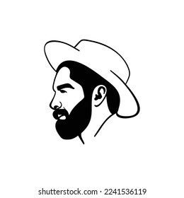 Human Men Bearded Logo Design