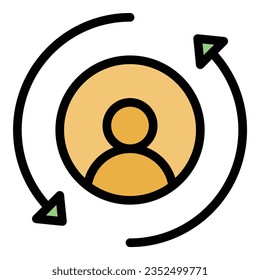 Human metabolism icon outline vector. Diet energy. Chemical body color flat