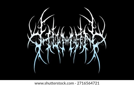 Human metal lettering in sharp abstract symmetrical style with branching forms, extreme aesthetics, perfect for dark t-shirt prints, band logos, album covers, and underground branding