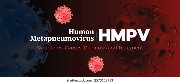 Human Metapneumovirus Banner. hMPV Virus Outbreak Pandemic Medical Background. Medical Healthcare and Science Backdrop