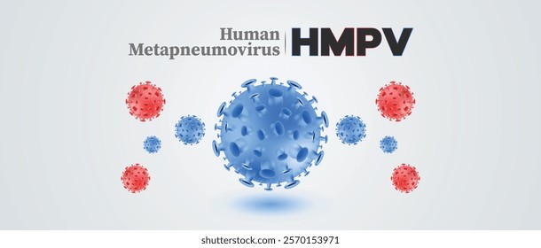 Human Metapneumovirus Banner. hMPV Virus Outbreak Pandemic Medical Background. Medical Healthcare and Science Backdrop