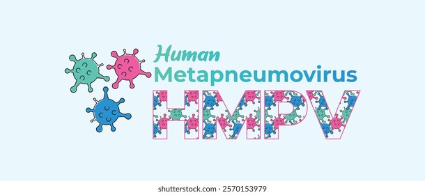 Human Metapneumovirus Banner. hMPV Virus Outbreak Pandemic Medical Background. Medical Healthcare and Science Backdrop