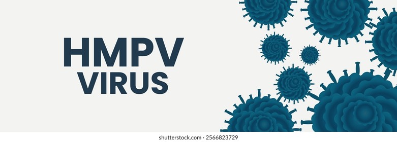 Human metapneumovirus virus outbreak pandemic banner. HMPV virus design for prevention, symptom awareness, and disease spread. Medical illustration for healthcare on white background