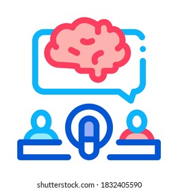 Human Microphone Brain Icon Vector. Outline Human Microphone Brain Sign. Isolated Contour Symbol Illustration