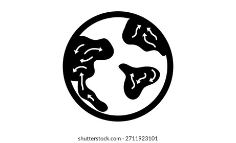 Migrationszeichen, schwarz, einzelne Silhouette