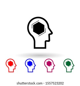 Human mind, autism multi color icon. Simple thin line, outline vector of human mind icons for ui and ux, website or mobile application