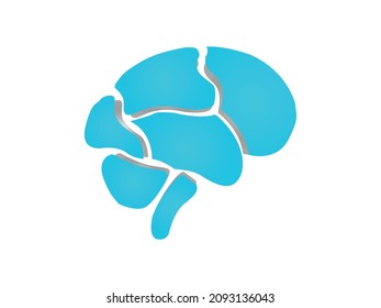 Icono de mente humana o cerebro en ilustración vectorial de vista lateral.
