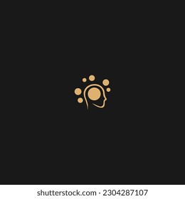 Human Mind Dot Minimal Vision logo template Design
