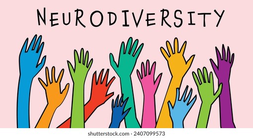 Human mind and experience diversity. Neurodiversity, autism acceptance. Differences in personality characteristics. An inclusive, understanding society. Vector illustration in colorful pop art style.