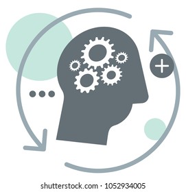 Human Mind with Gears - Icon