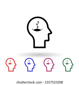 Human mind, growth multi color icon. Simple thin line, outline vector of human mind icons for ui and ux, website or mobile application