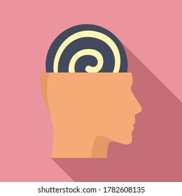 Human mind hypnosis icon. Flat illustration of human mind hypnosis vector icon for web design