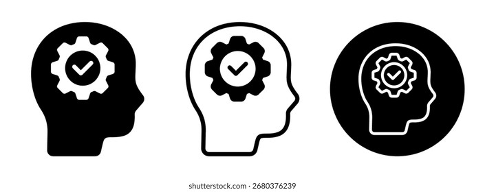 Human Mind Icon Collection Glyph and Mixed Vector Illustration